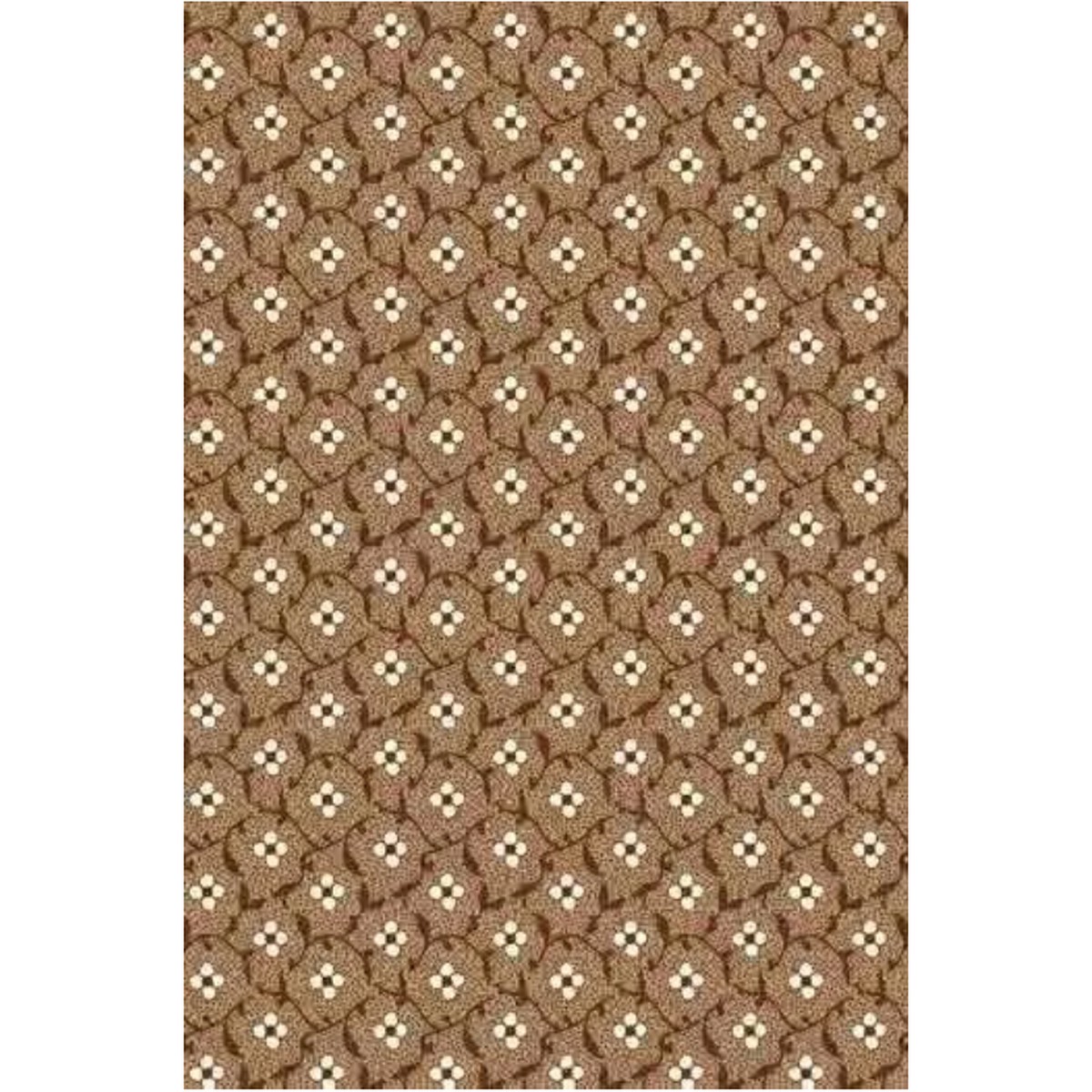 Sajou Oilcloth Fabric | Brown Flowers