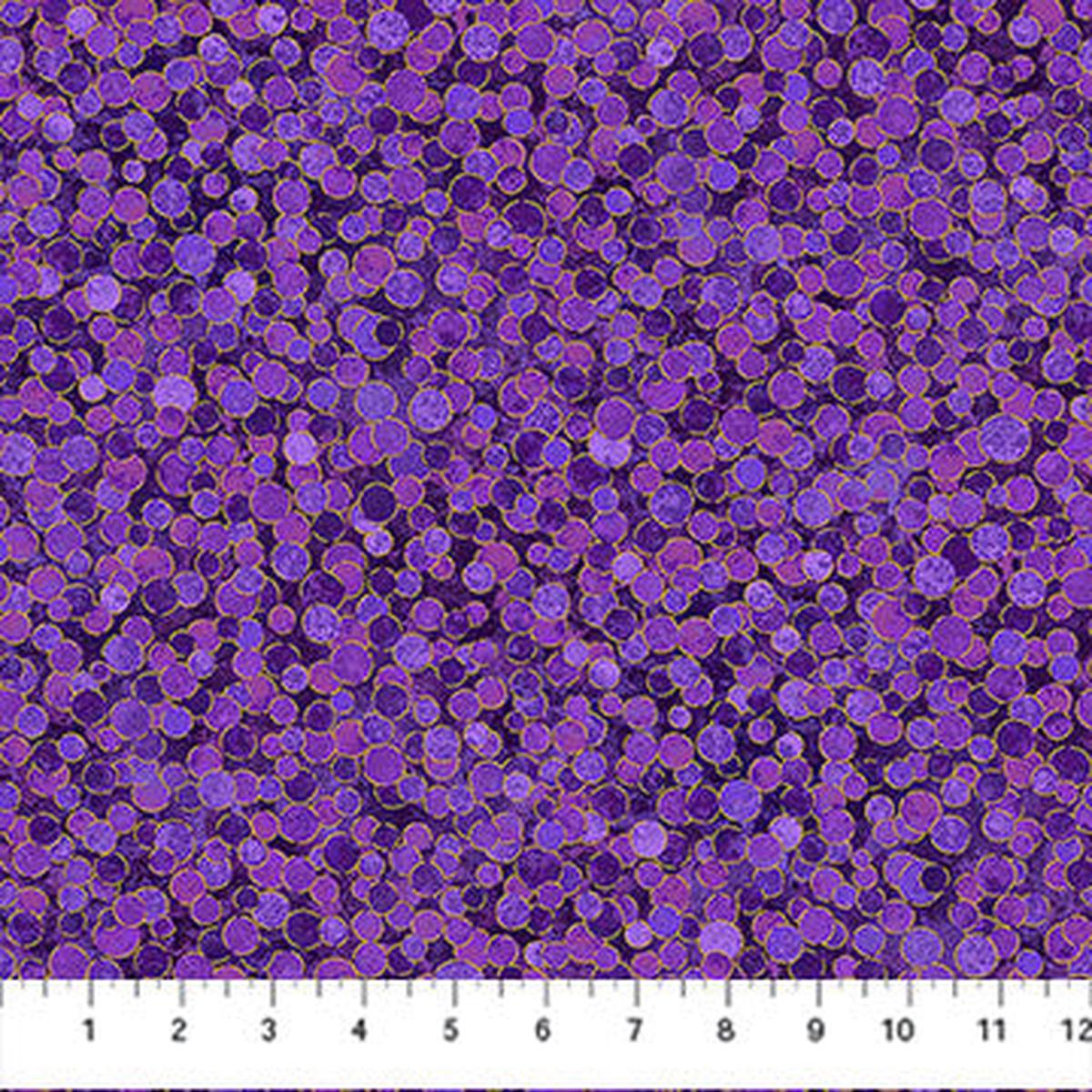 Shimmer - Multi Dot Pansy Metallic - Northcott - Full Bolt