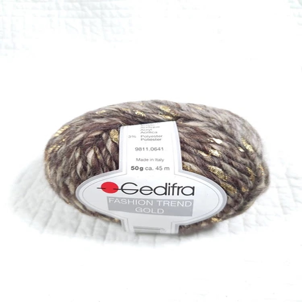 1 Skein Gedifra Metallic Wool Yarn Skeins Brown Gold Tan Blend 5013
