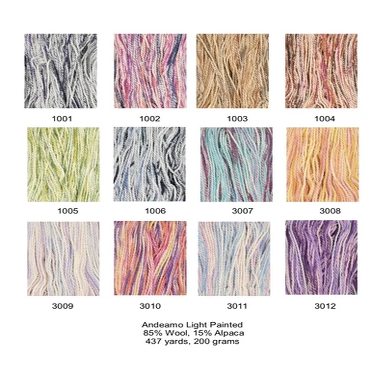 Andeamo Light Painted Yarn from Jody Long; All Colors