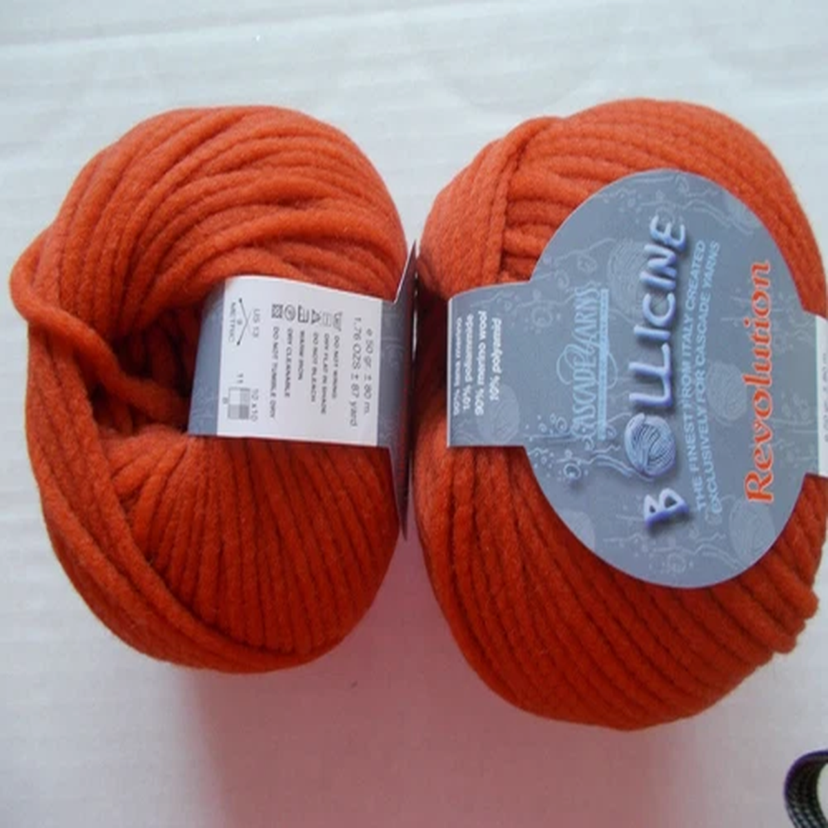 Cascade Yarns Bollicine Revolution wool yarn, rust tone, lot of 2 (87 yds each)