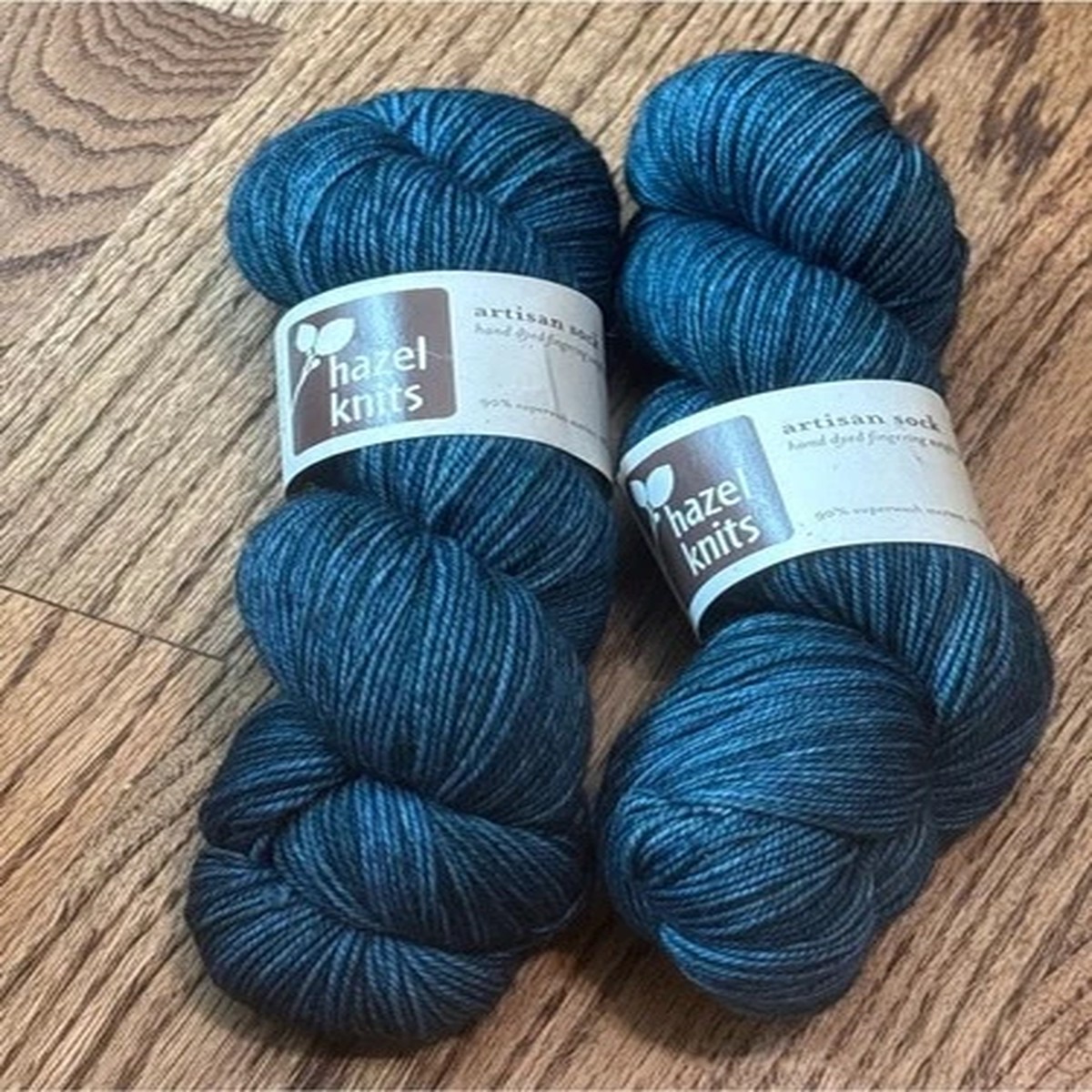 Hazel Knits Artisan Sock Yarn Tonal Teal Heavy Fingering Merino Wool Nylon NWT