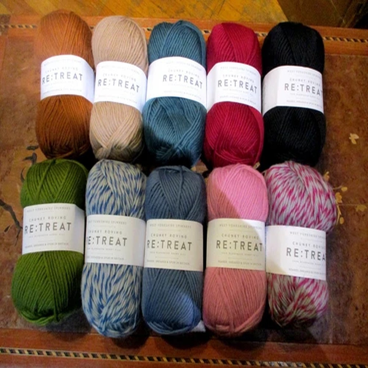 lot of 5 MATCHED SKEINS WYS (RE:TREAT) 100% British wool yarn - 10 color choice