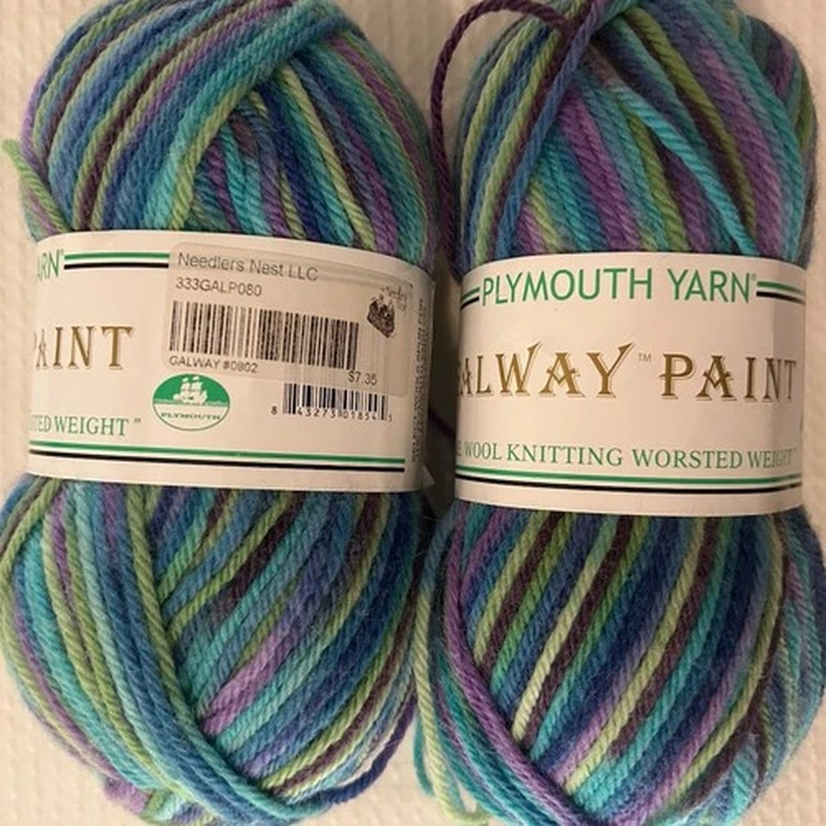 Plymouth Yarn Galway Paints Wool 2 Skeins Color 802 Worsted Wool