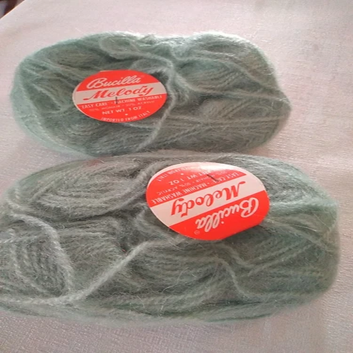 Bucilla Melody Mohair Blend Yarn Lot of 2 Skeins 1 oz ea Color # 30 Green
