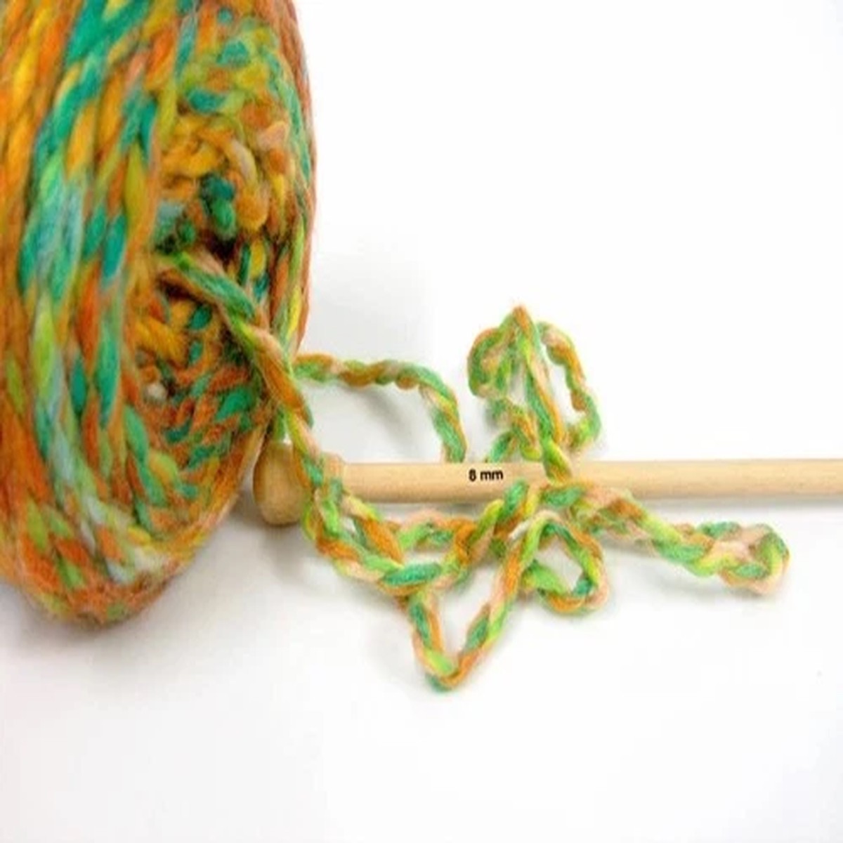 Chunky Colors Cake Wool Acrylic Yarn 58159 Ice Yarn Green Orange Yellow 7oz 174y