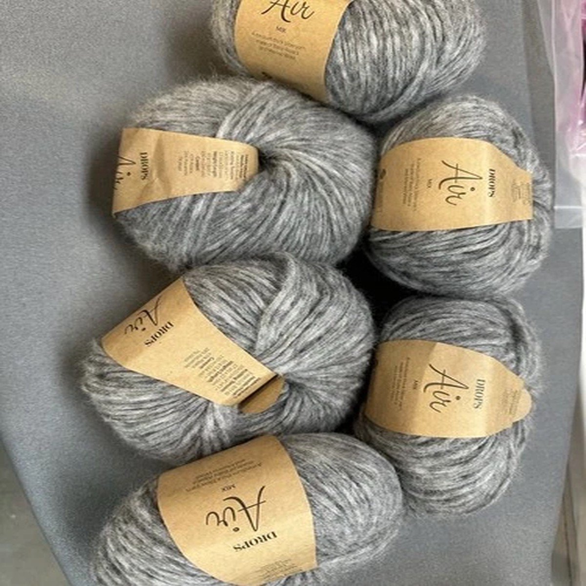 DROPS Air Blow Yarn Alpaca Blend Gray | Medium/Worsted | Lot of 6 Balls