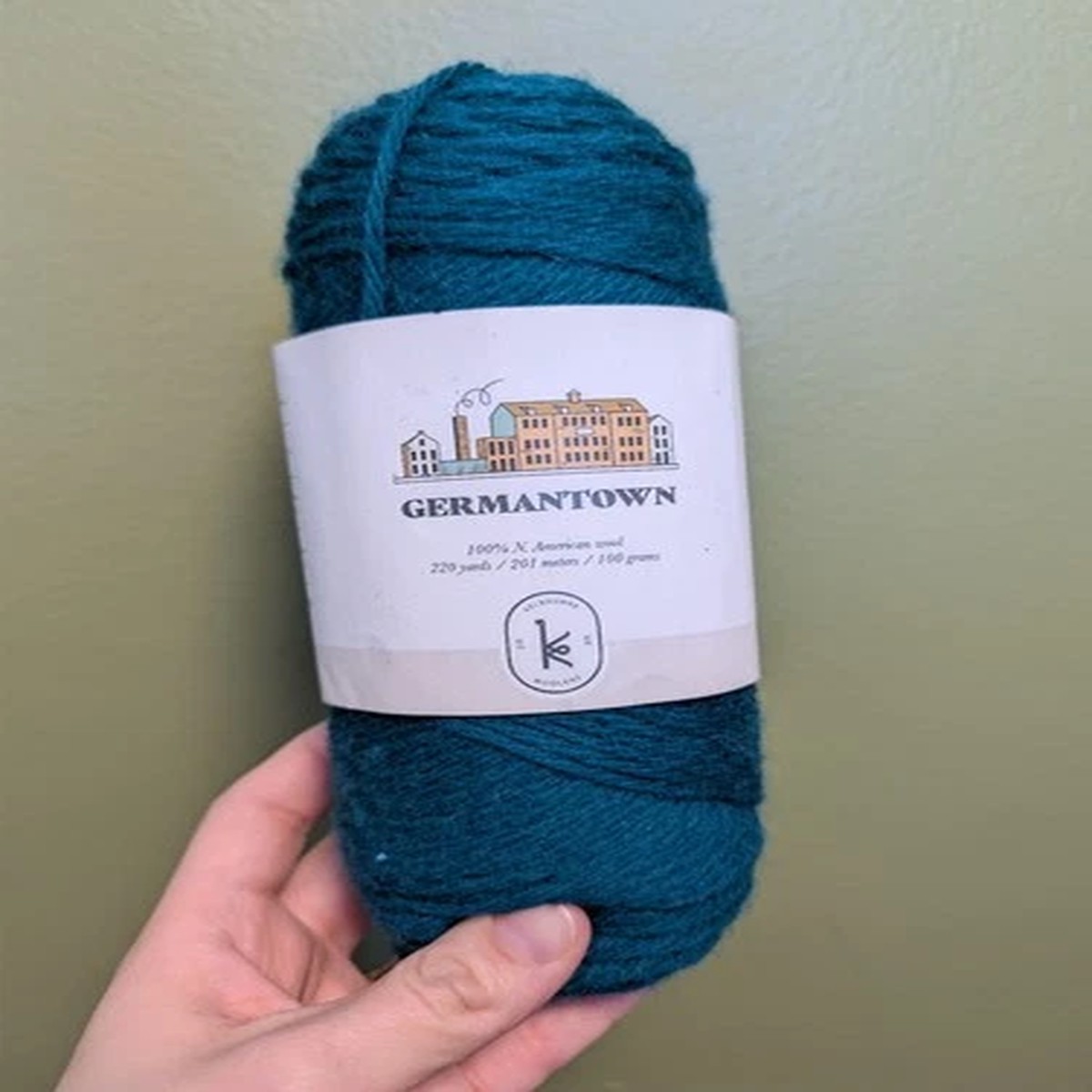 Kelbourne Woolens Germantown Worsted Yarn 100% Wool Peacock Skein
