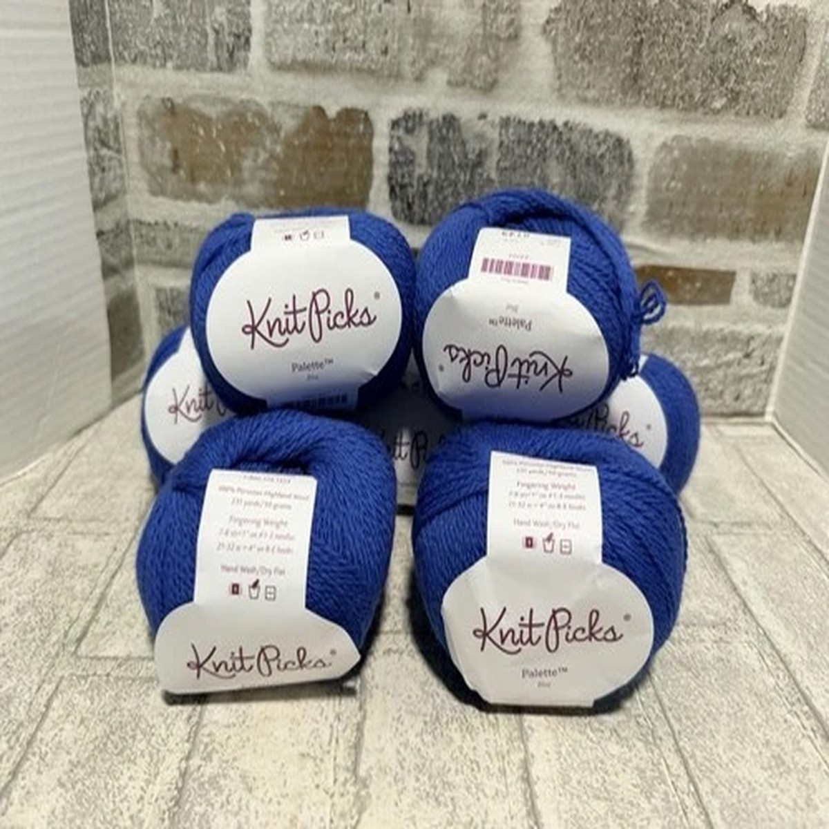Knit Picks Palette Yarn Peruvian Highland Wool Blue New Lot Of 7