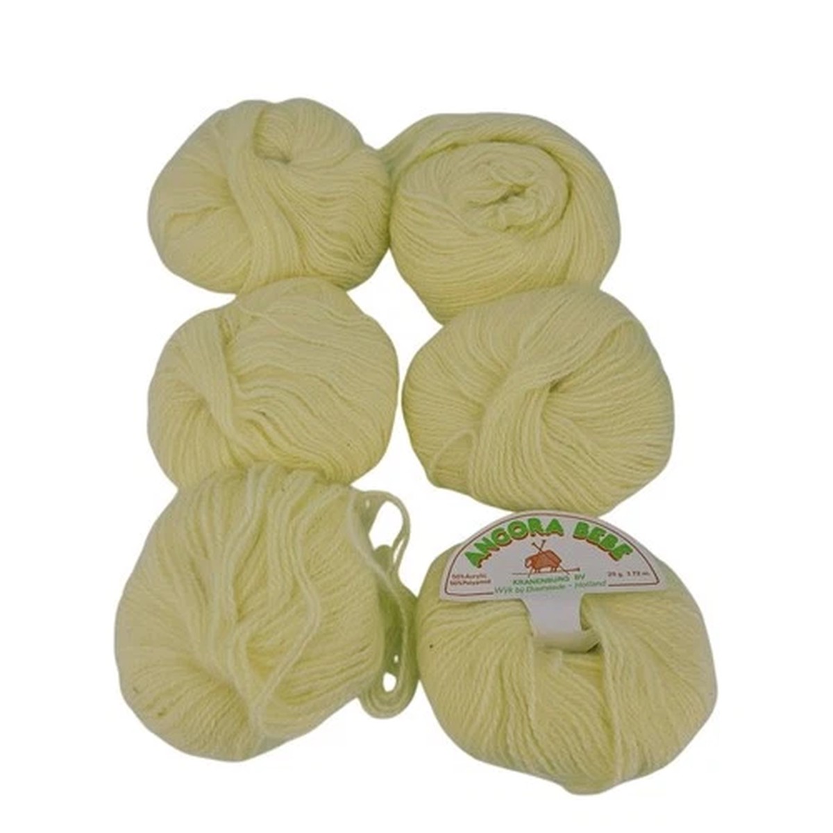 Lot 6 Vintage Kranenburg BV Angora Bebe yarn butter yellow DISCONTINUED 25g each