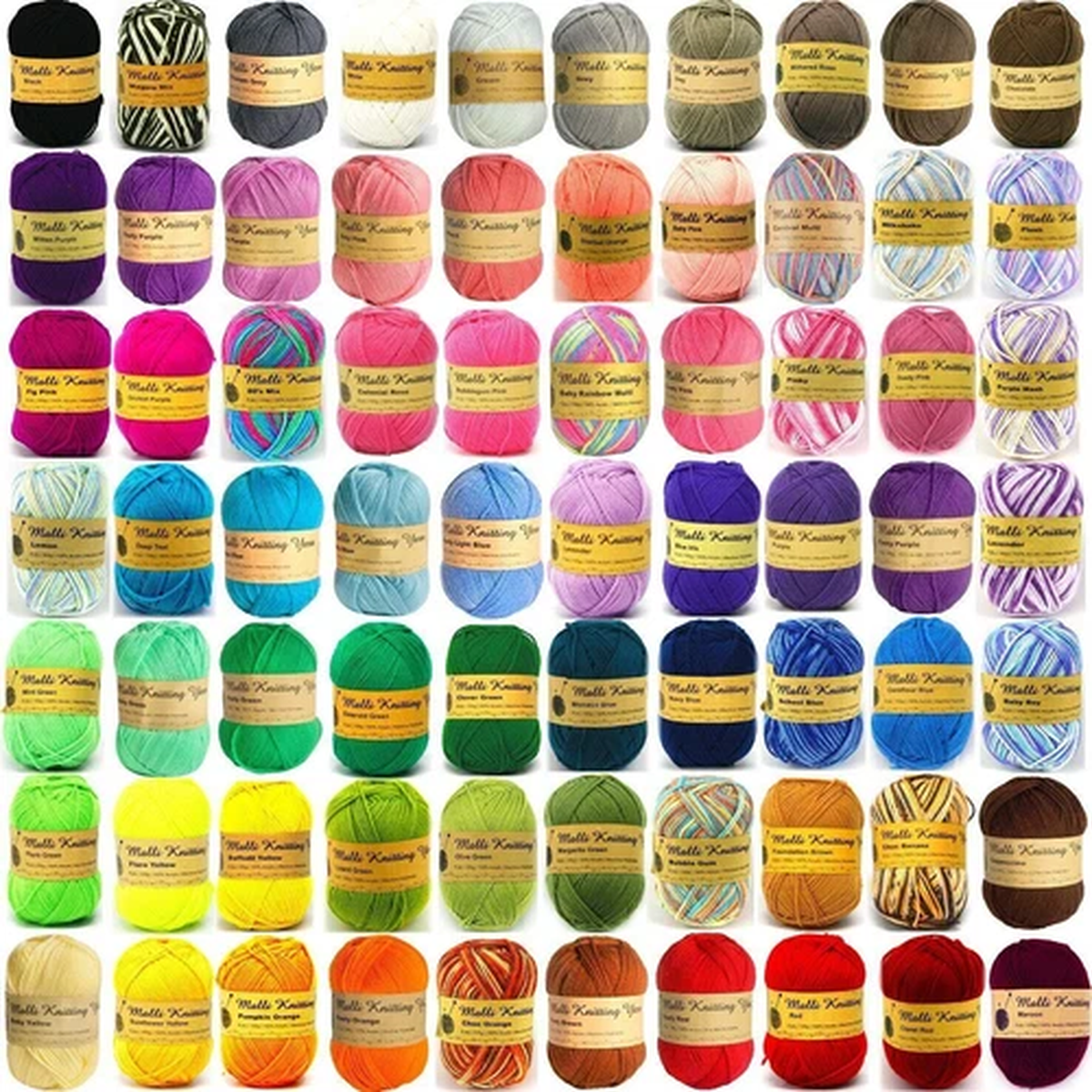 Malli 100g 8 Ply Acrylic Wool Yarn Ball Super Soft Knitting Crochet Craft