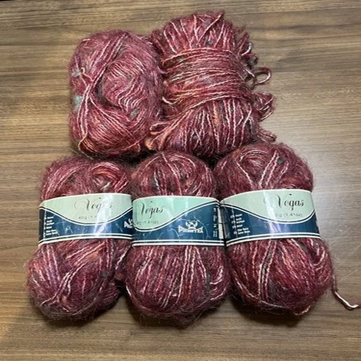 Phentex VEGAS Yarn MARENGO Viscose/Mohair/Acrylic 40gr/ 81yds ea. Set of 4