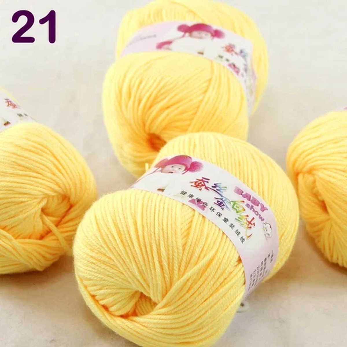 Sale 4 Skeinsx50g Cashmere Silk Wool Children Hand Knit Blankets Crochet Yarn 21