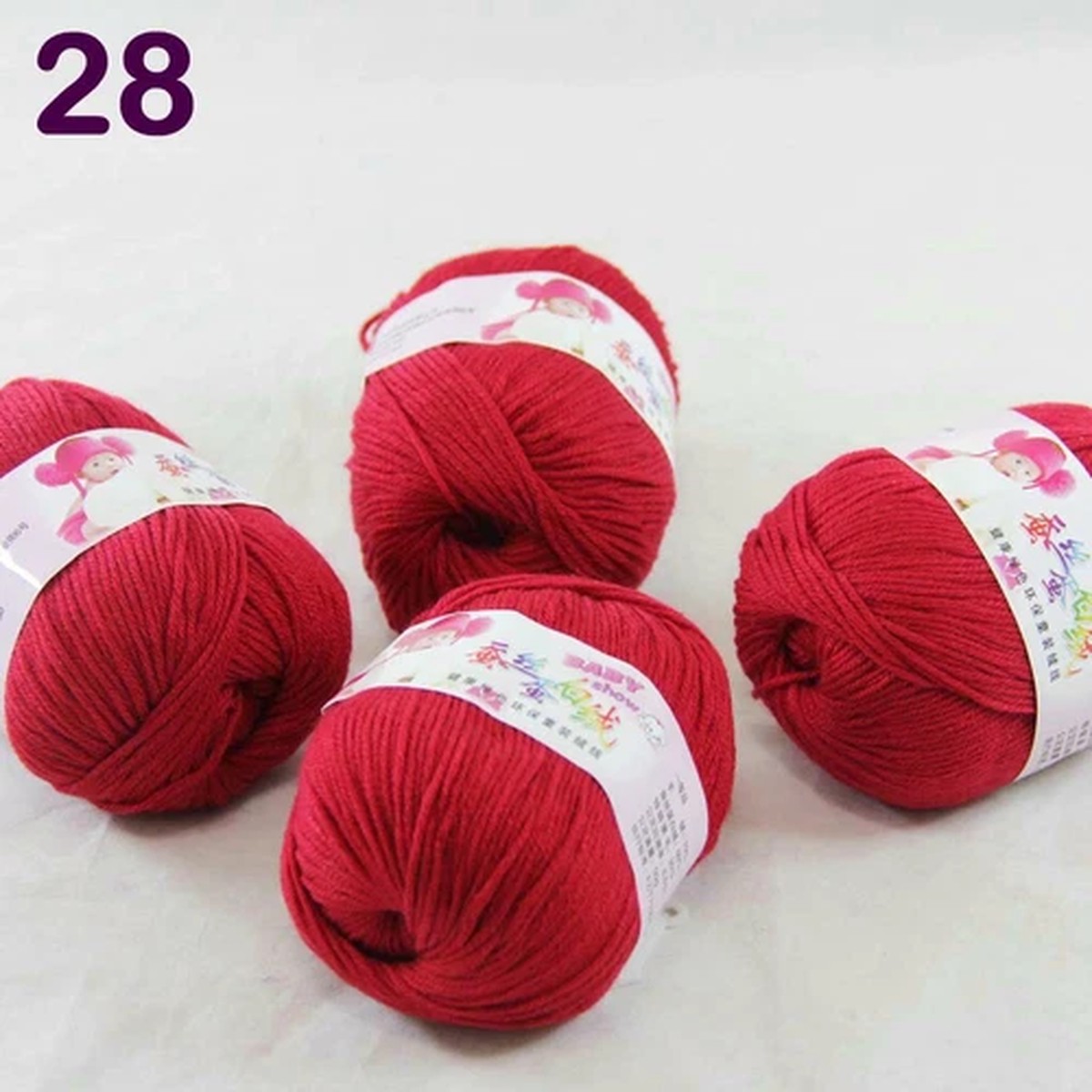 Sale 4 Skeinsx50g Cashmere Silk Wool Children Hand Knit Blankets Crochet Yarn 28