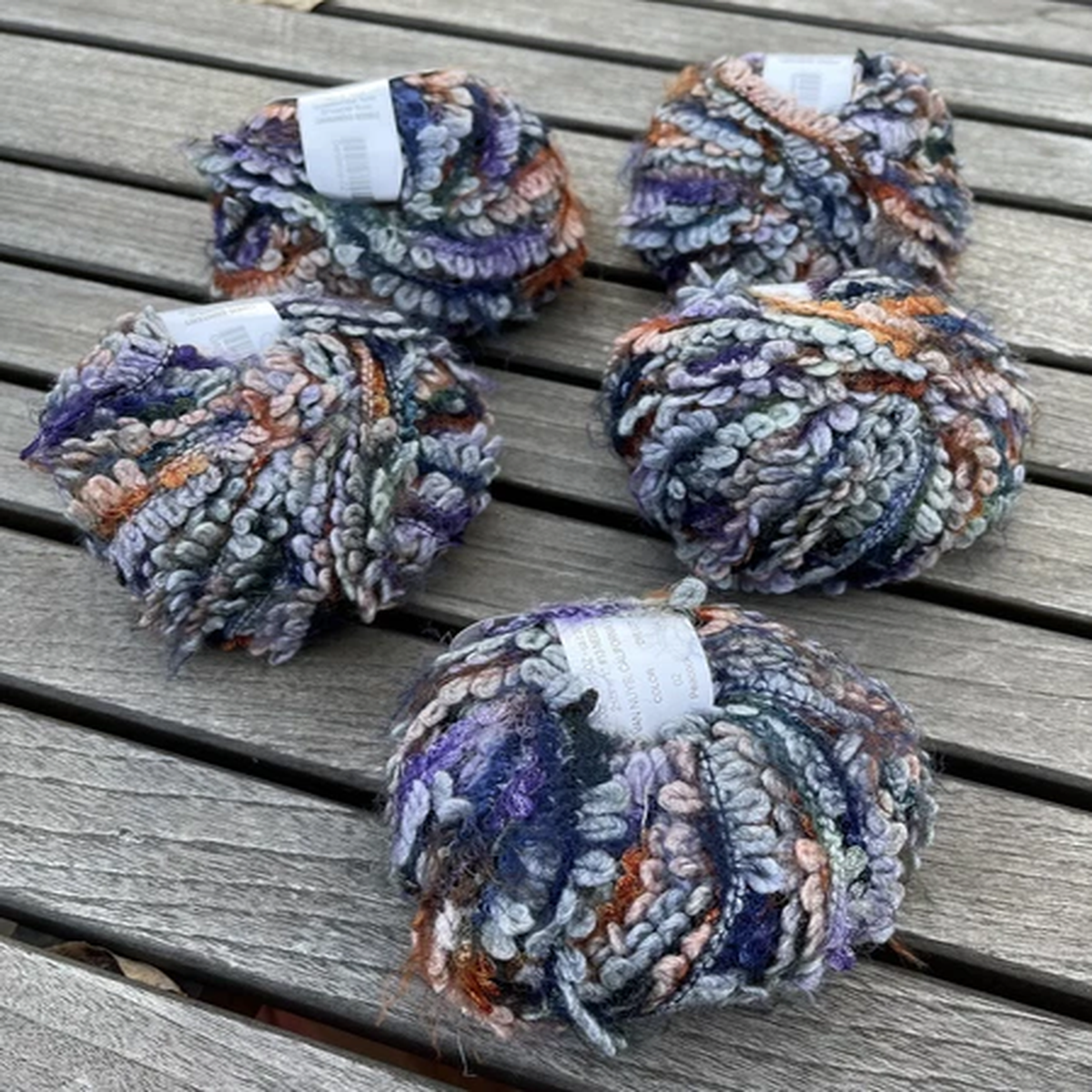 Trendsetter Gardenia Yarn 5 Skeins Italy Wool Blend Color 02 Peacock Textured