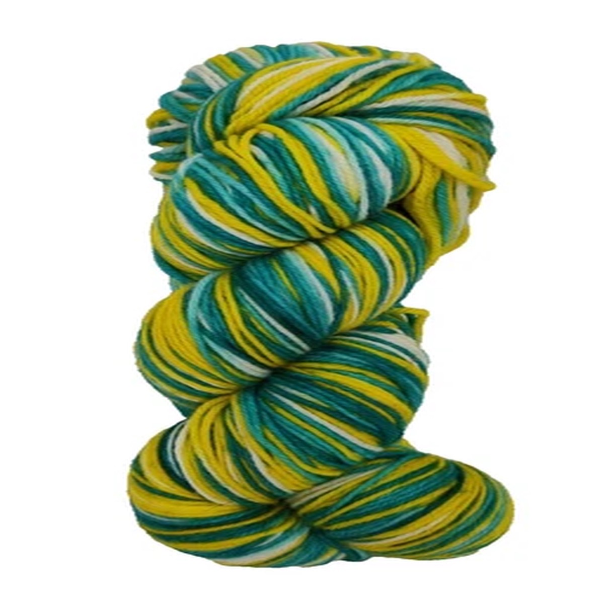 Unbranded Wool Blend Yarn 4 oz Fingering Sport Yellow Green Blue Striping