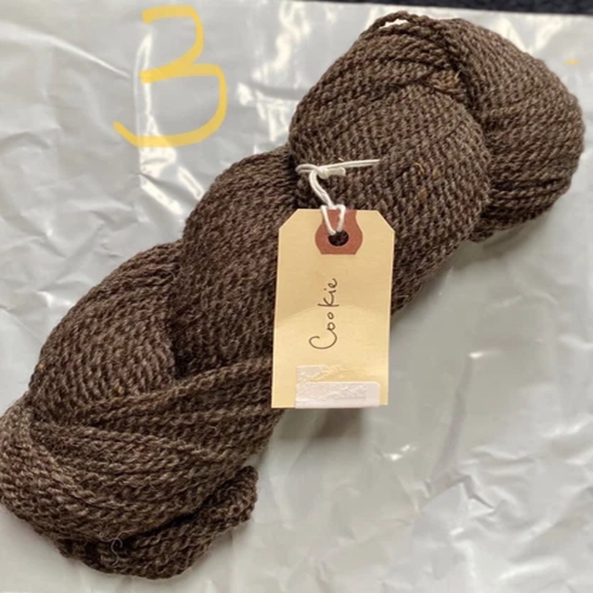 100% Romney organic wool yarn from Lancaster County PA 1 skein Undyed Brown