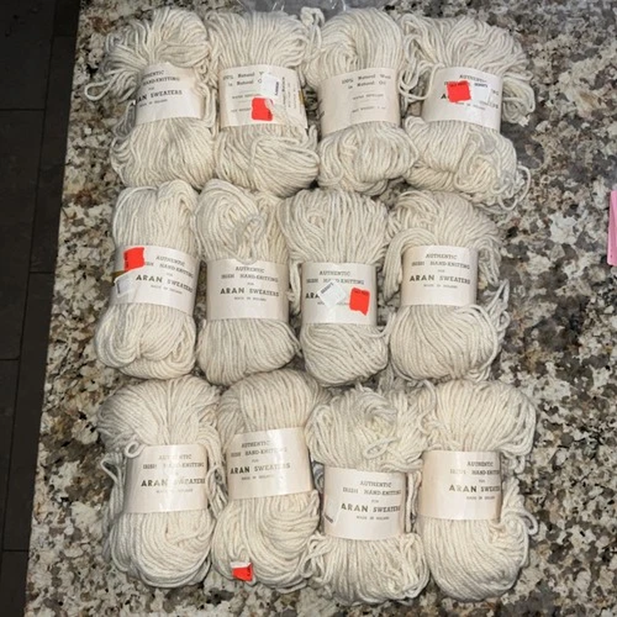 13 Vtg Aran 100% Irish Wool Yarn 2 Oz Skein Bundle Bainin Natural Dye Lot 101