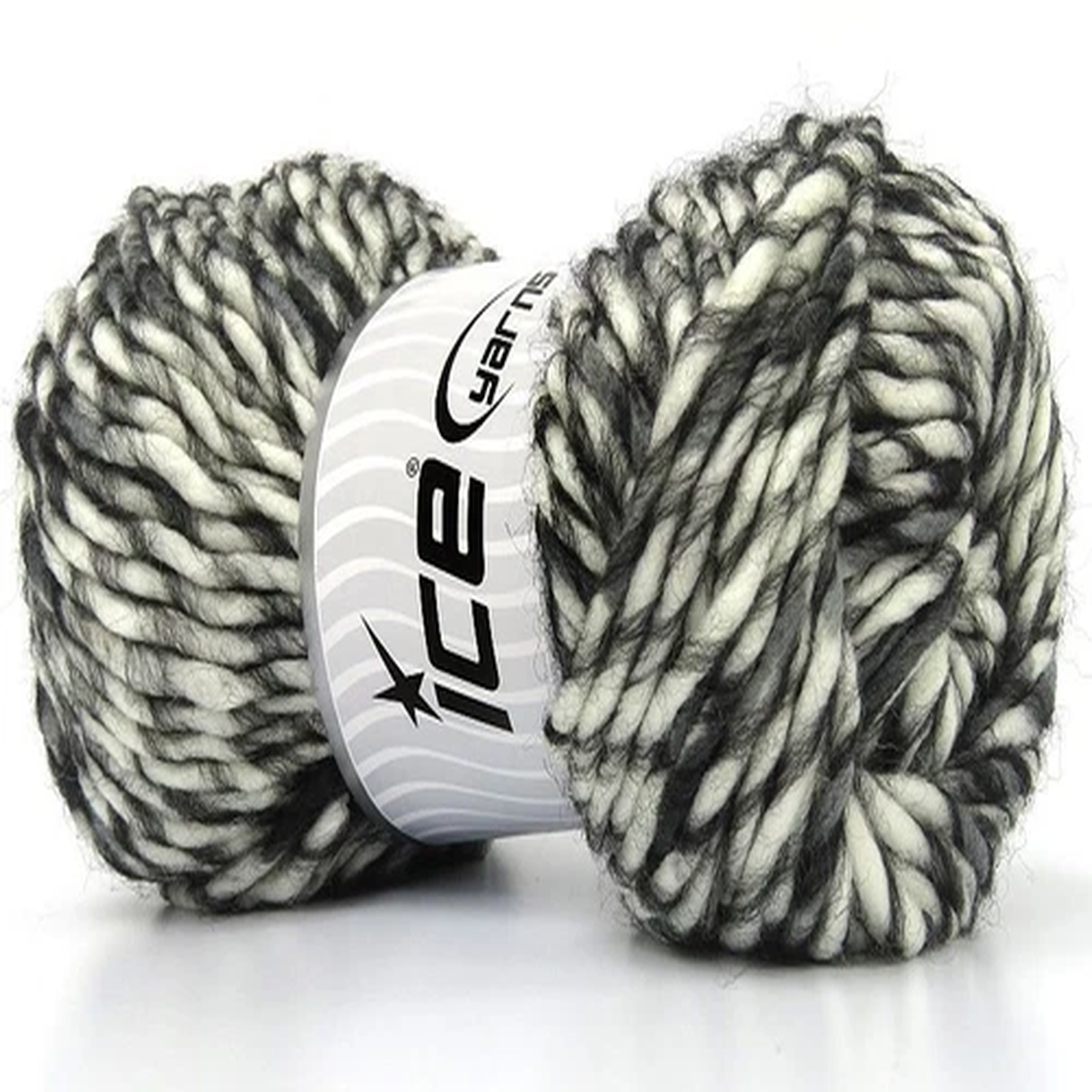 Armonia Lana Bulky Yarn 79999 Black White Grey Ice Yarn Wool Acrylic 100gr 109yd