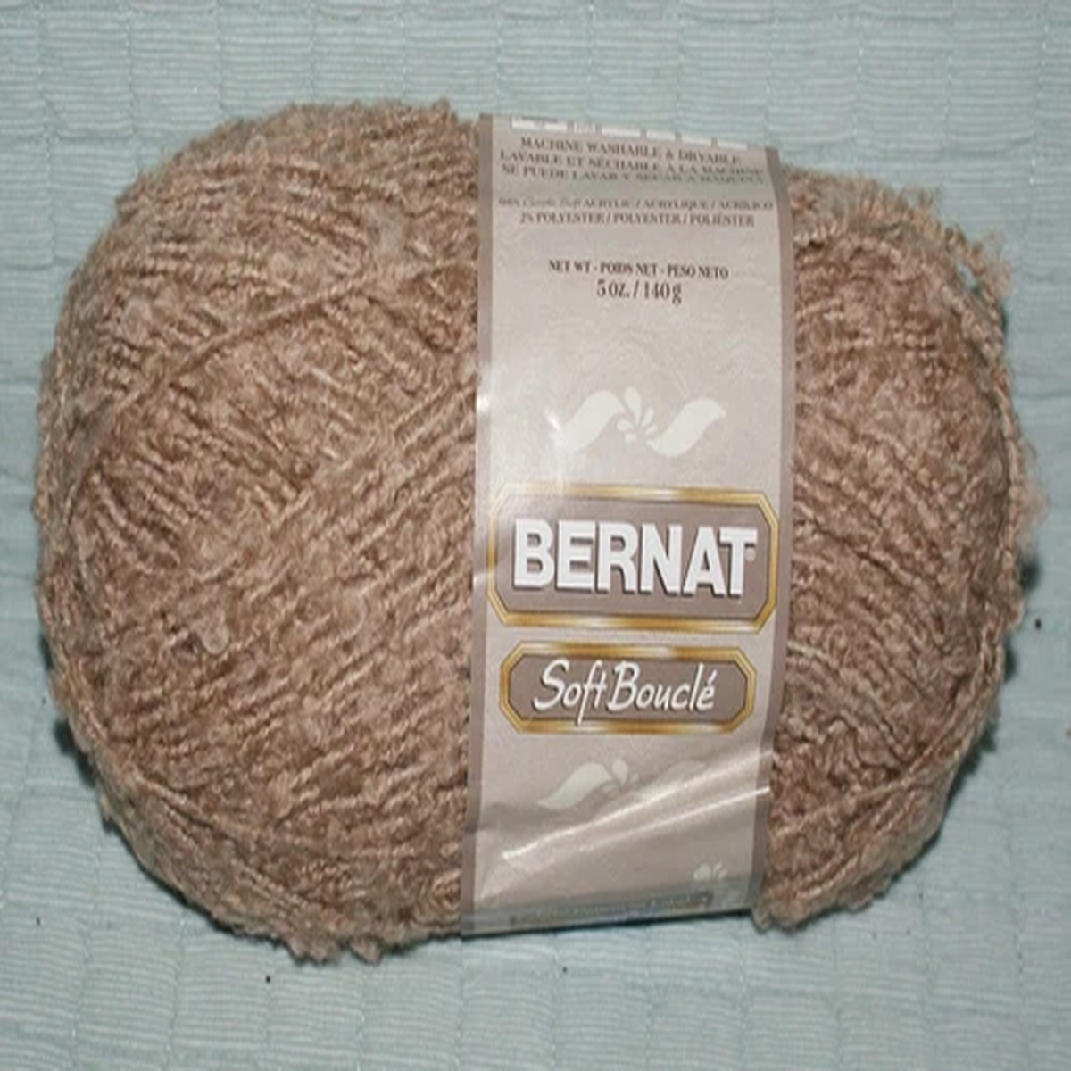Bernat Soft Boucle Yarn Soft Taupe Knit Crochet Craft Fast Shipping