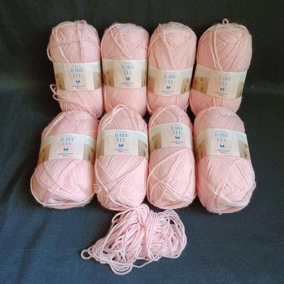 Dalegarn Baby Ull 100% Wool Yarn #4711 Pink Lot 8 50gr 180yds Discontinued New