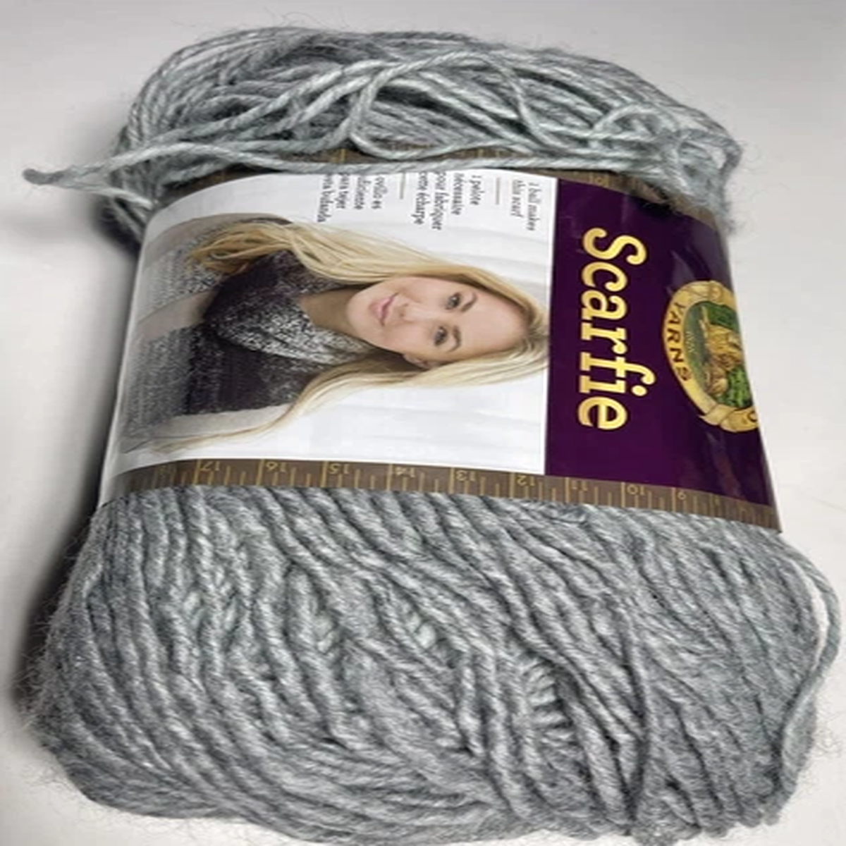 LION BRAND Yarn - SCARFIE. 1skein. MINT /SILVER.Wool Blend. I Combine Shipping