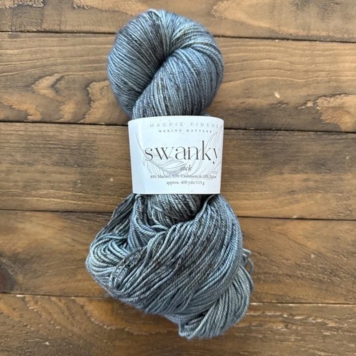 Magpie Fibers Swanky Sock Yarn Skein, "Voices Carry" Colorway, 400 yds/115 grams