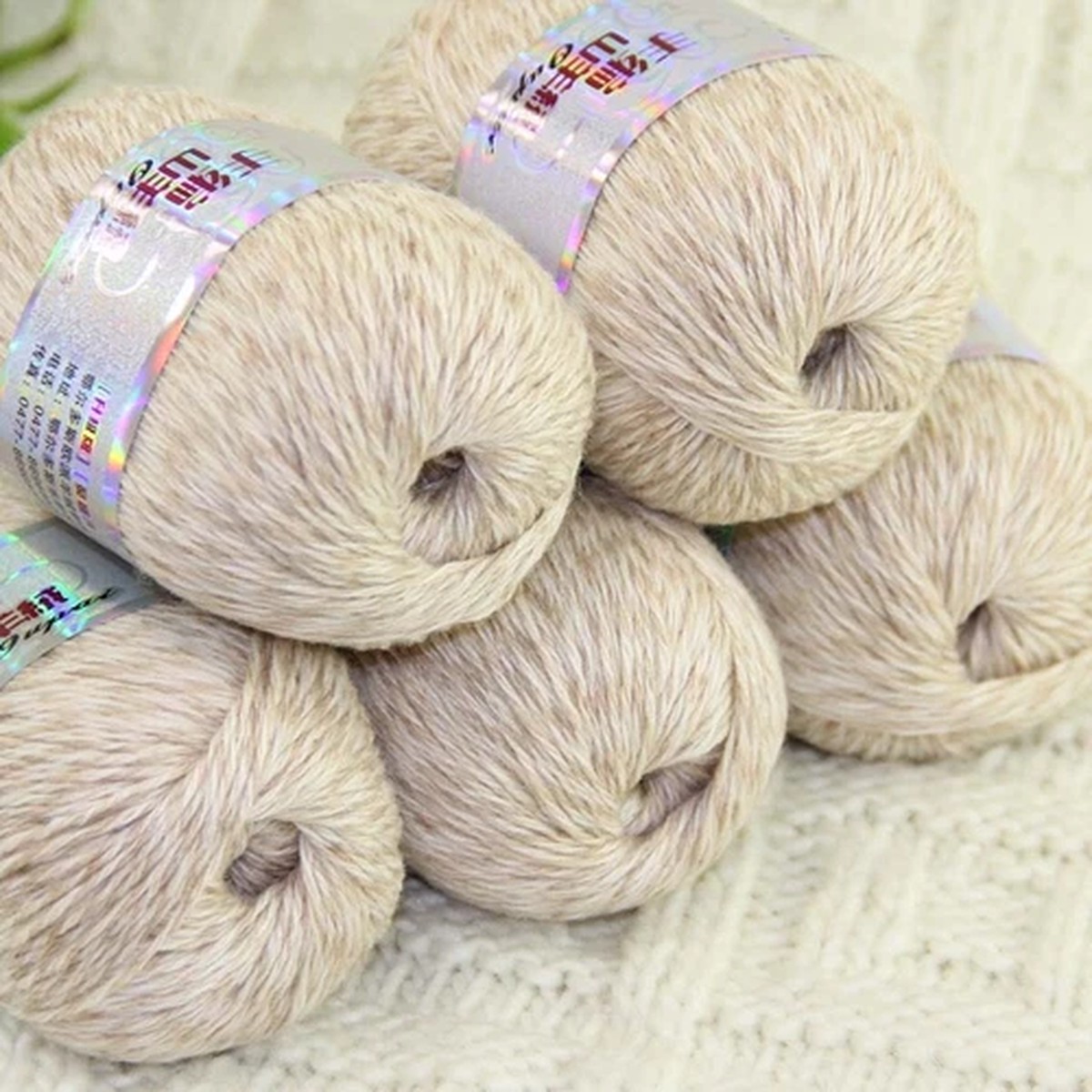 New Sale Soft 5 Skeins x50g Pure Cashmere Blankets Hand Crocheted Wool Yarn 35