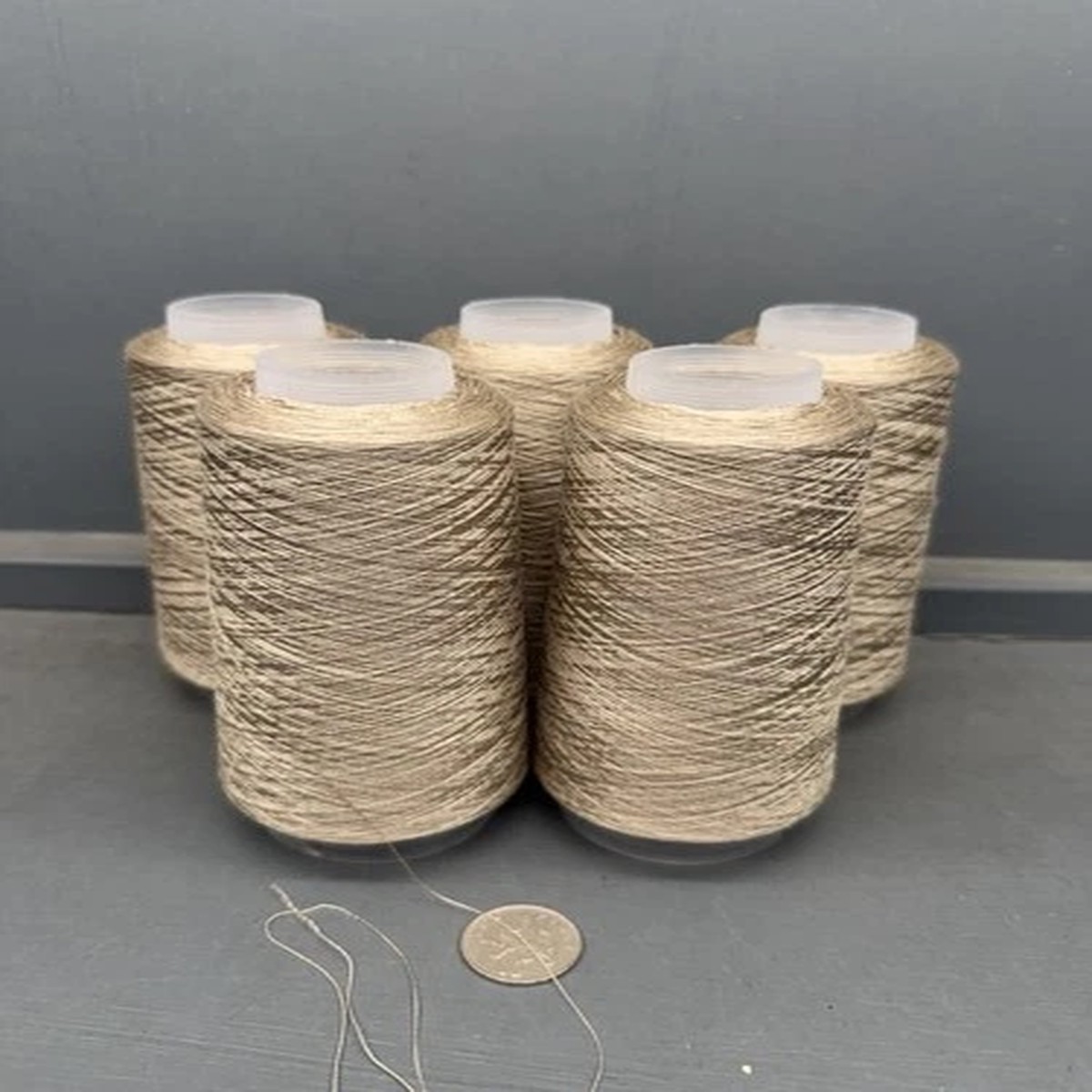 5 X 100G LIGHT BROWN COLOUR 2/80NM 100% VERY FINE SILK YARN CODE TAUPE