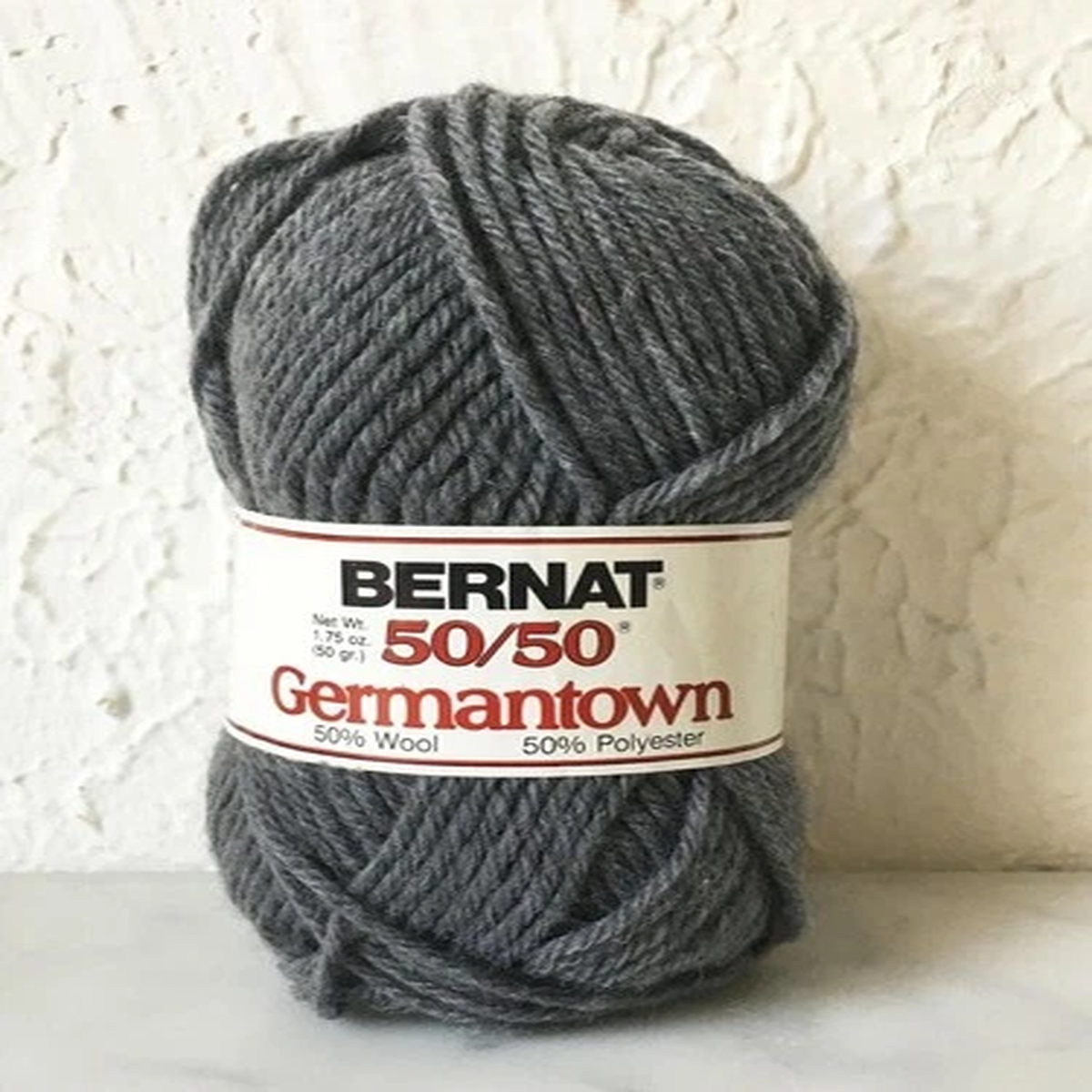 Bernat Germantown 50/50 Wool/Nylon Worsted Yarn - 1 Skein Dk Oxford Heather