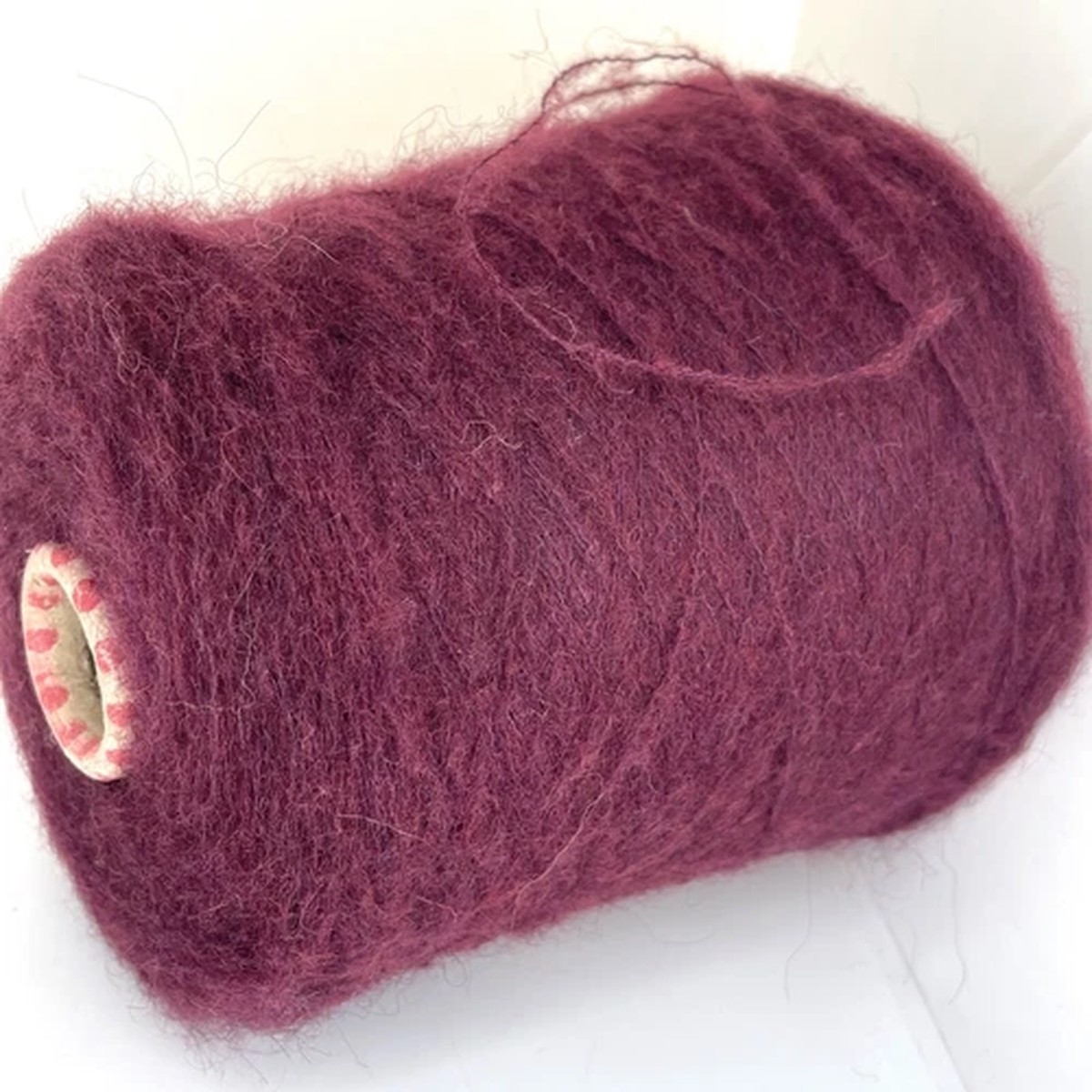 Burgundy ALPACA WOOL FLUFFY Yarn on Cone for Crafts Knitting *USA TARIFF FREE*