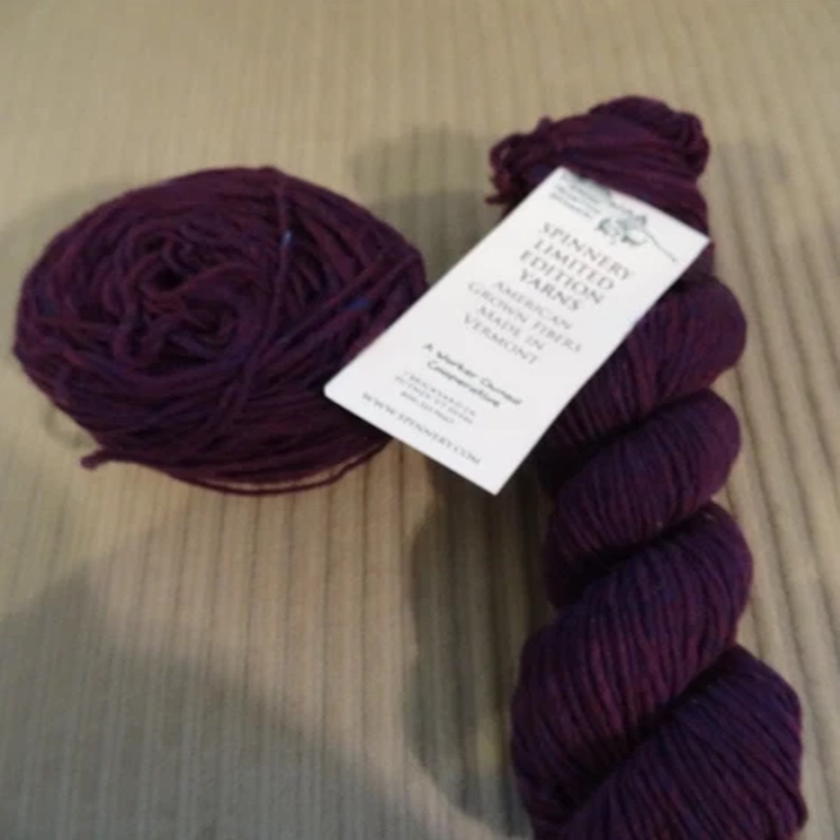 Green Mountain Spinnery Limited Edition Yarn Plum 2 skeins 140 yds each Worsted