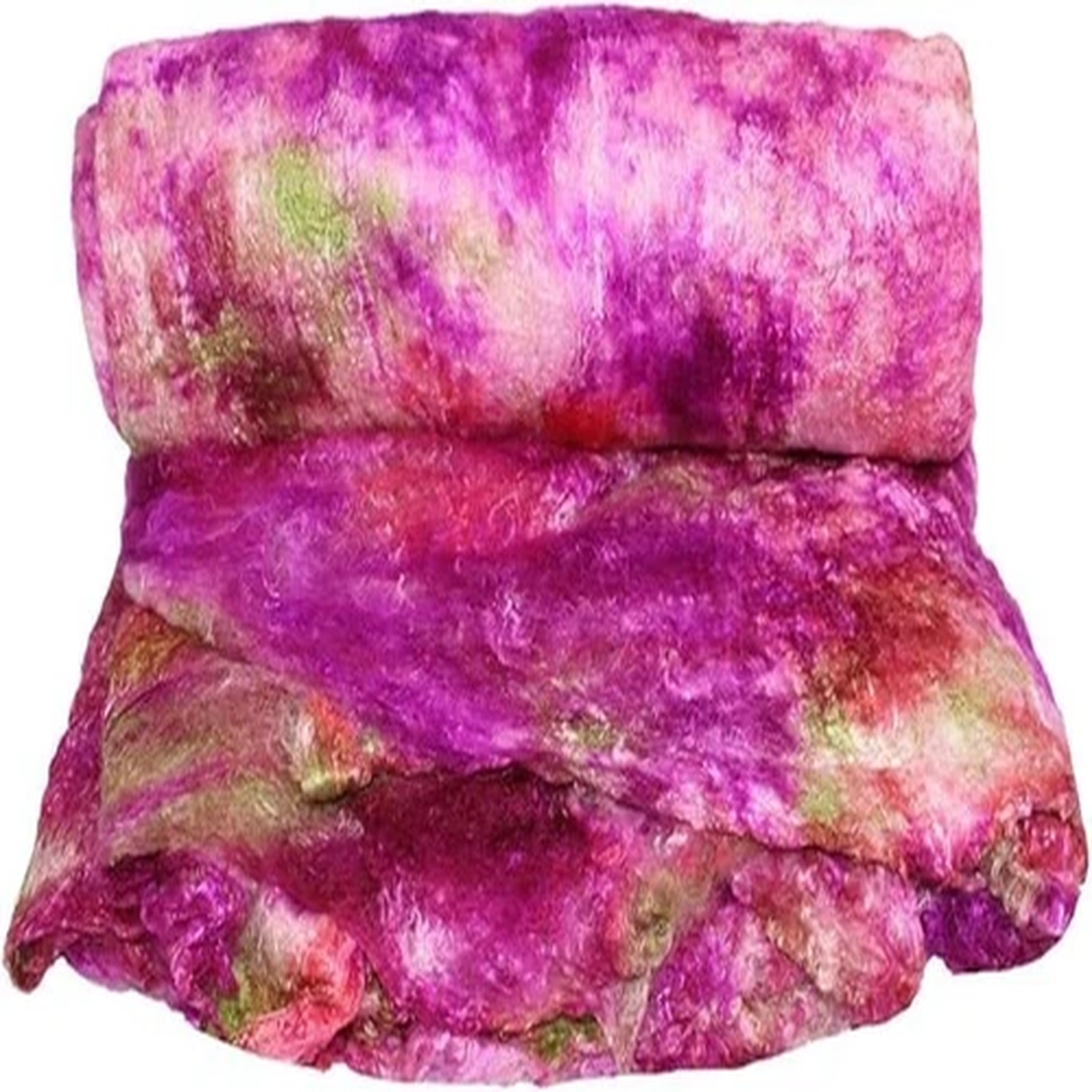 Knitsilk Premium A-Grade Mulberry Silk: Hand-Dyed Pink & Green Silk Fibers