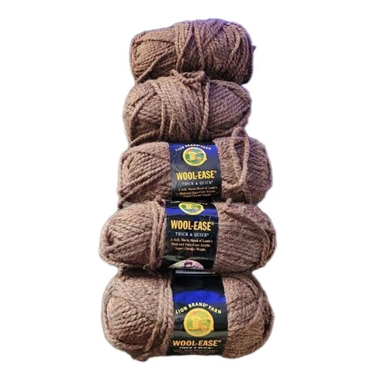 Lion Brand Wool-Ease Thick & Quick Yarn Lot Wood 404 Super Bulky Same Dye Lot