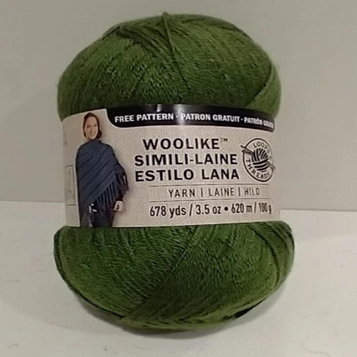 Loops & Threads Woolike Simili-Laine Yarn; Olive #18; 678yds/3.5oz; Super Fine 1