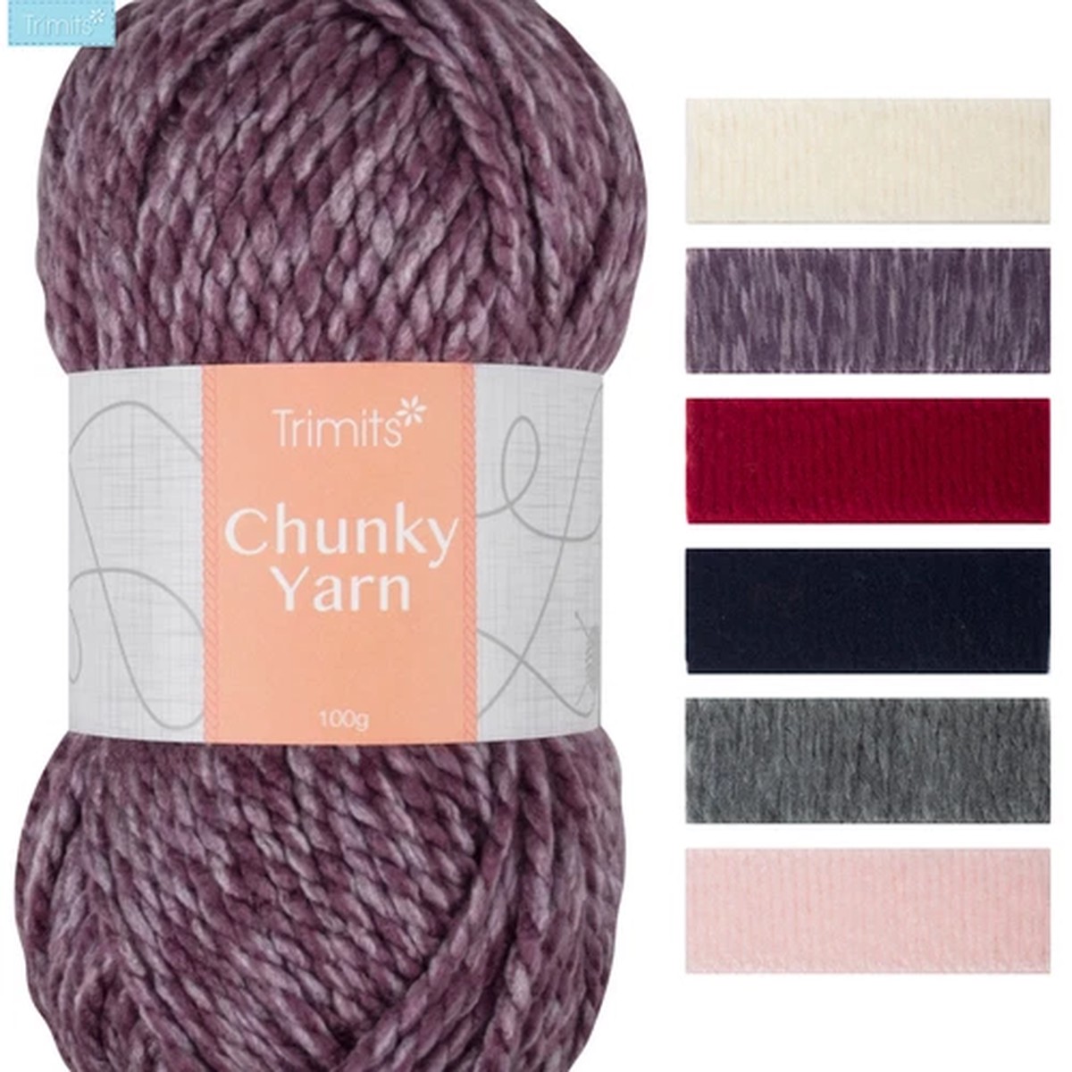 Trimits Knitting Yarn Chunky 100g - All Shades Knitting,Wool,Yarn,Crochet,Craft