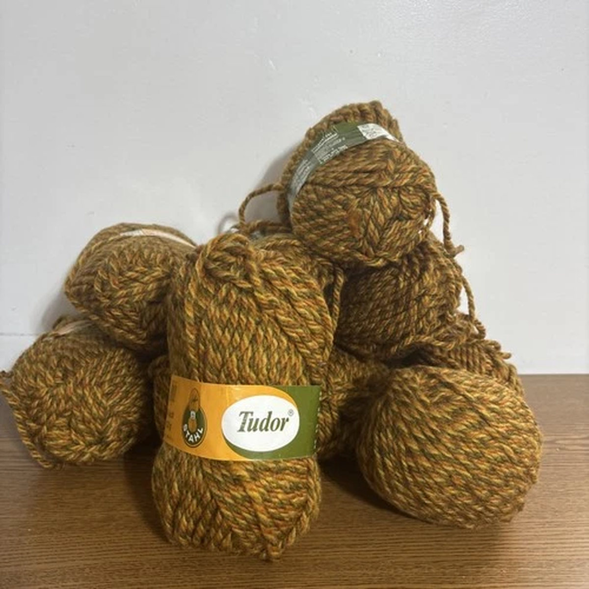 Tudor Stahl Yarn Fall Colors 90m 100g Lot Of 9 & 3/4 Wool 40% Acrylic 60%