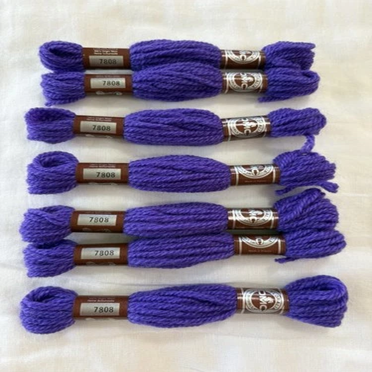 Vintage DMC Floralia 3Ply Divisible Tapestry Wool Yarn 5.4 Yd Skein Purple #7808