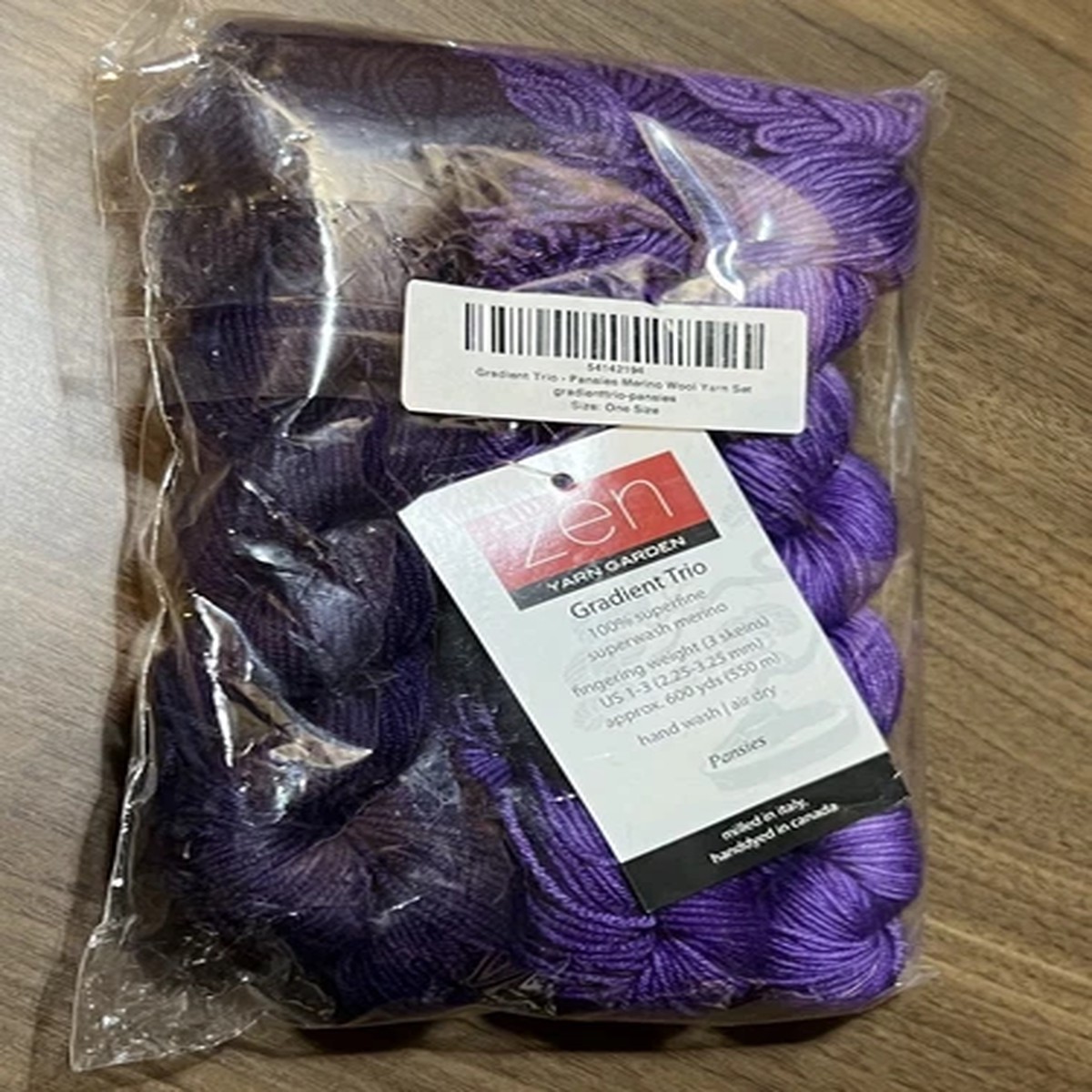 ZEN Gradient Trio Yarn PANSIES 100 % Superwash Merino 600 yds 3 skeins