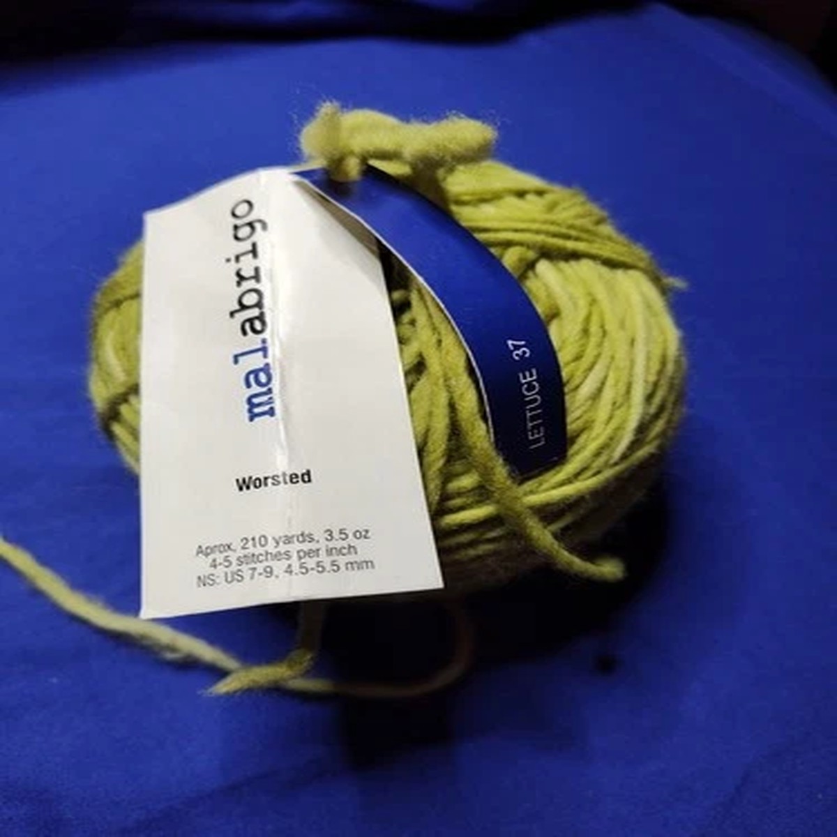 1 Skein Malabrigo 100% Merino Lettuce Worsted Yarn