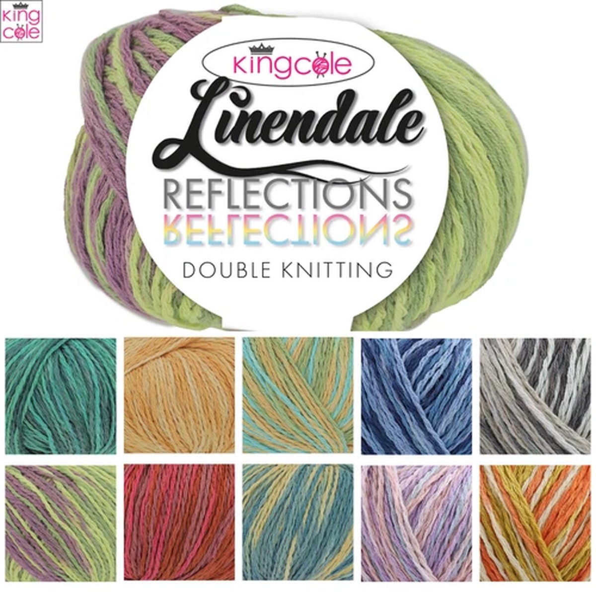 King Cole Linendale Reflections DK 50g Yarn Linen Viscose Cotton Knitting wool