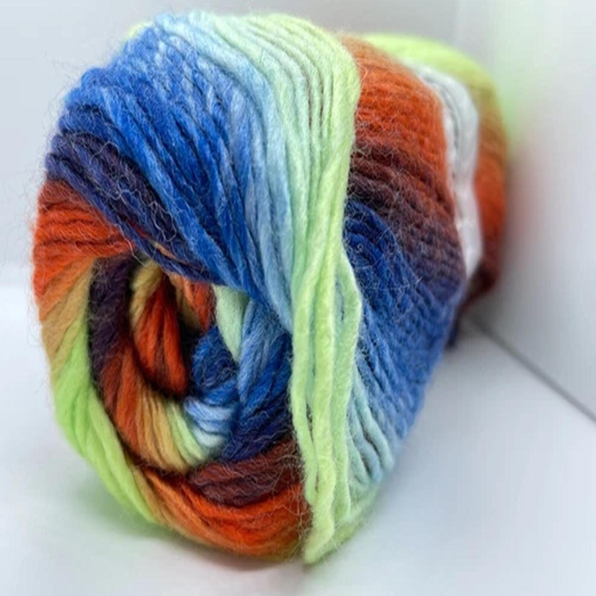 Lana Bella Orange Green Blue 58149 Ice Yarns Wool Blend Self-Striping 100gr 273y