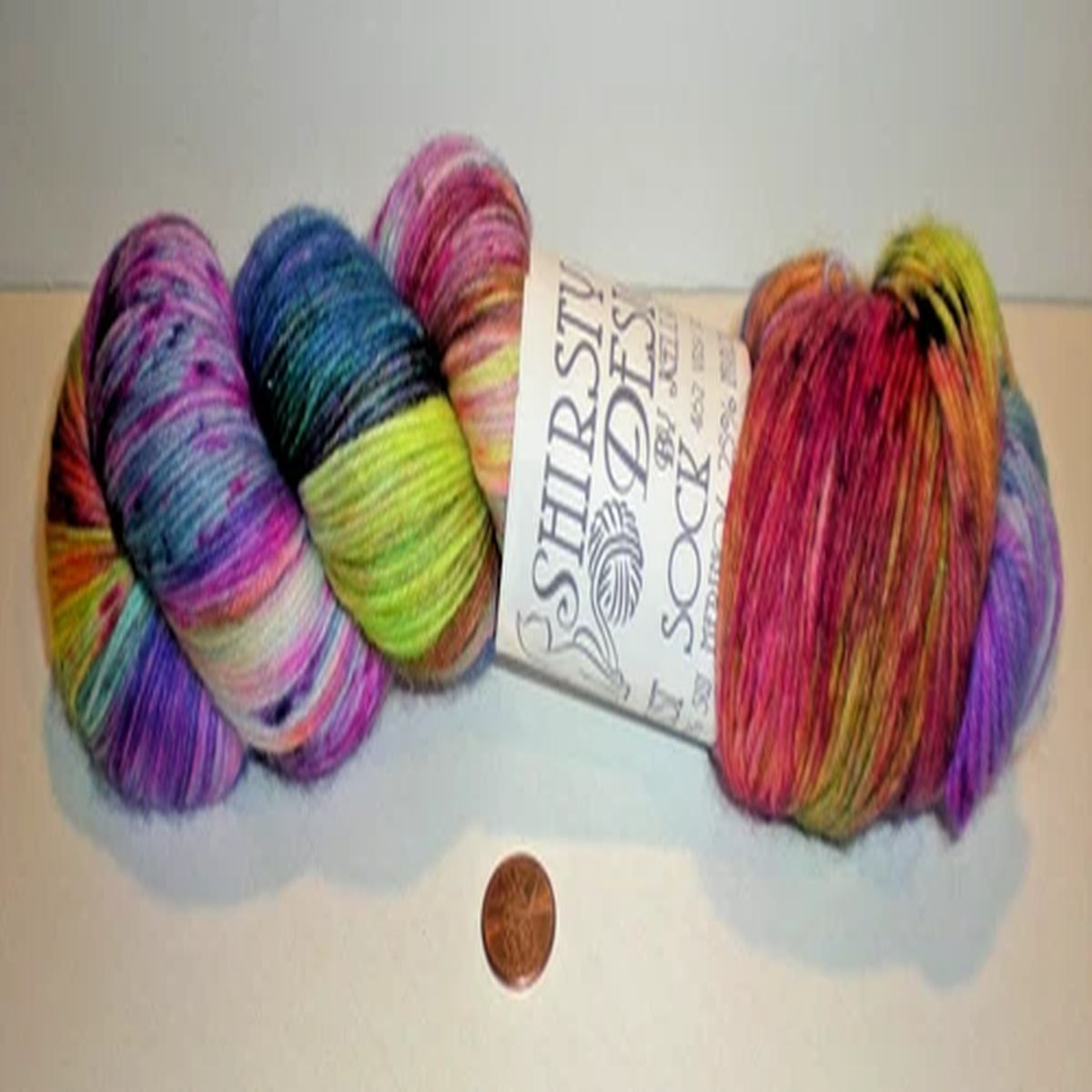RAINBOW KNITTING SOCK YARN Shirsty Cat Designs 75% SW Merino 25% Nylon 100G