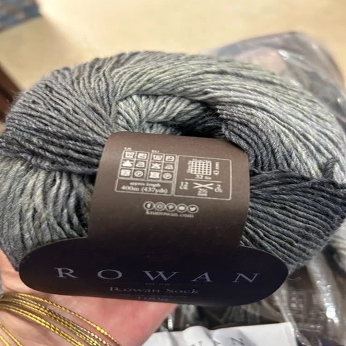 Rowan Sock Yarn Merino Wool Blend Stone Grey Gradiant 100 Gram Ball