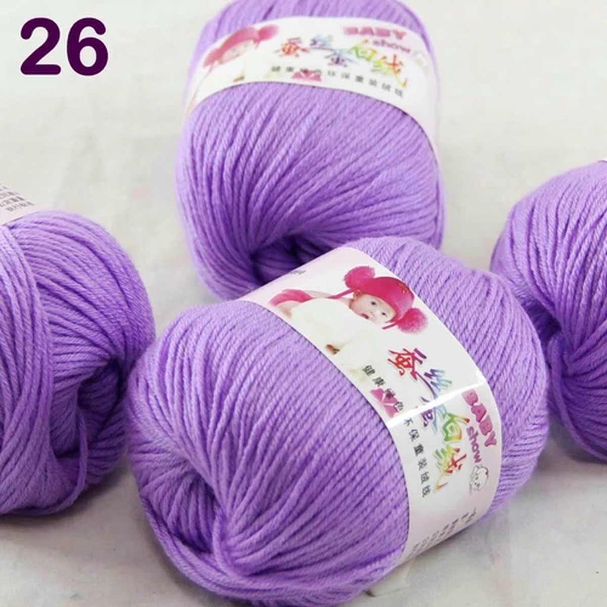 Sale 4 Skeinsx50g Cashmere Silk Wool Children Hand Knit Blankets Crochet Yarn 26