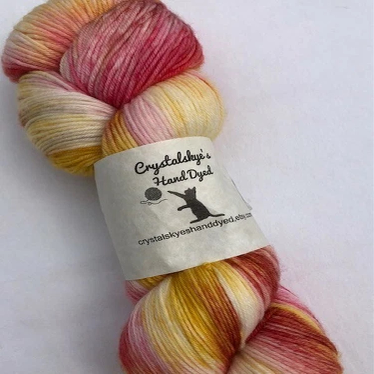 "Tuiti Fruiti" Hand-dyed Sock Yarn 85% SW Merino 15% Nylon Fingering 437 yards