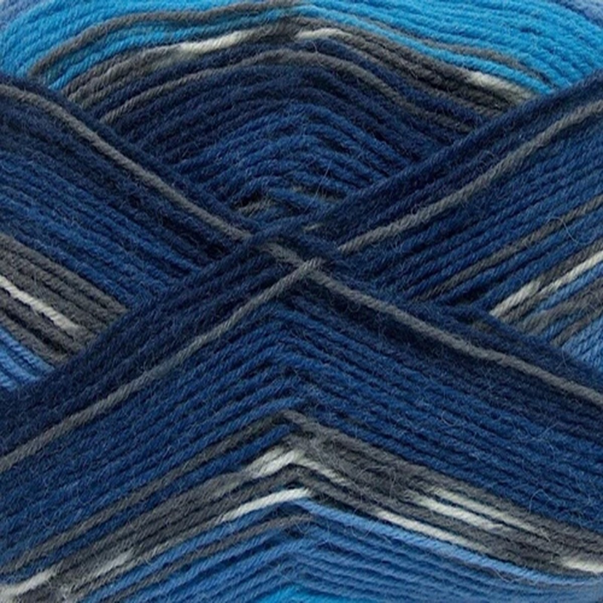 100 Gram Super Sock Yarn #41777 Blue Black Grey + Self-Patterning Superwash Wool