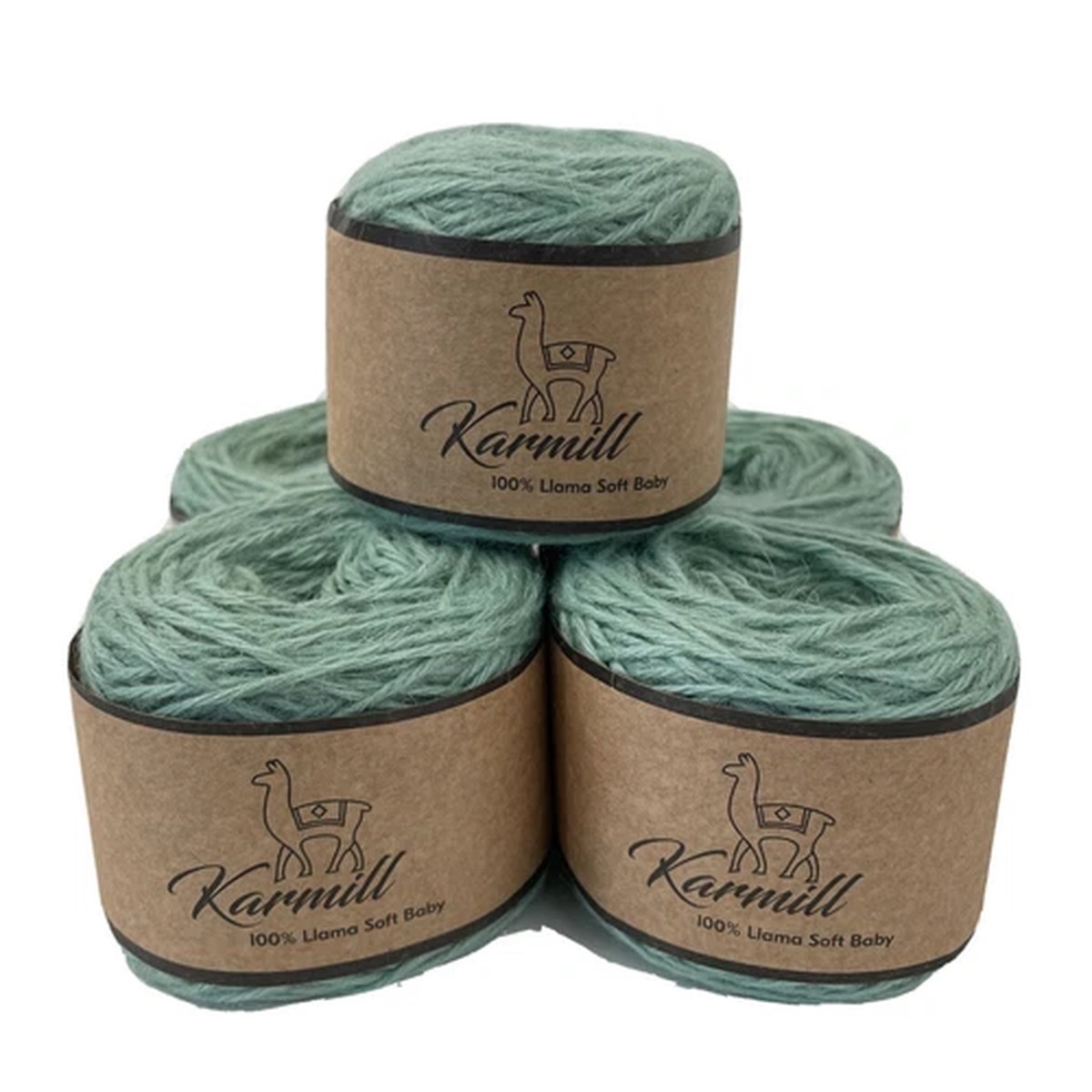Llama Wool 100% Llama Soft Baby Yarn Lot of 5 Skeins DK Weight Color Mint 6M005