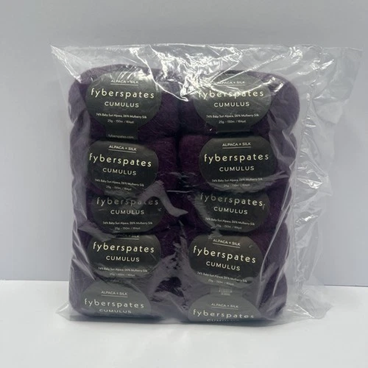 Lot of 10 Fyberspates Cumulus Alpaca Silk Yarn Purple 25g 150m New