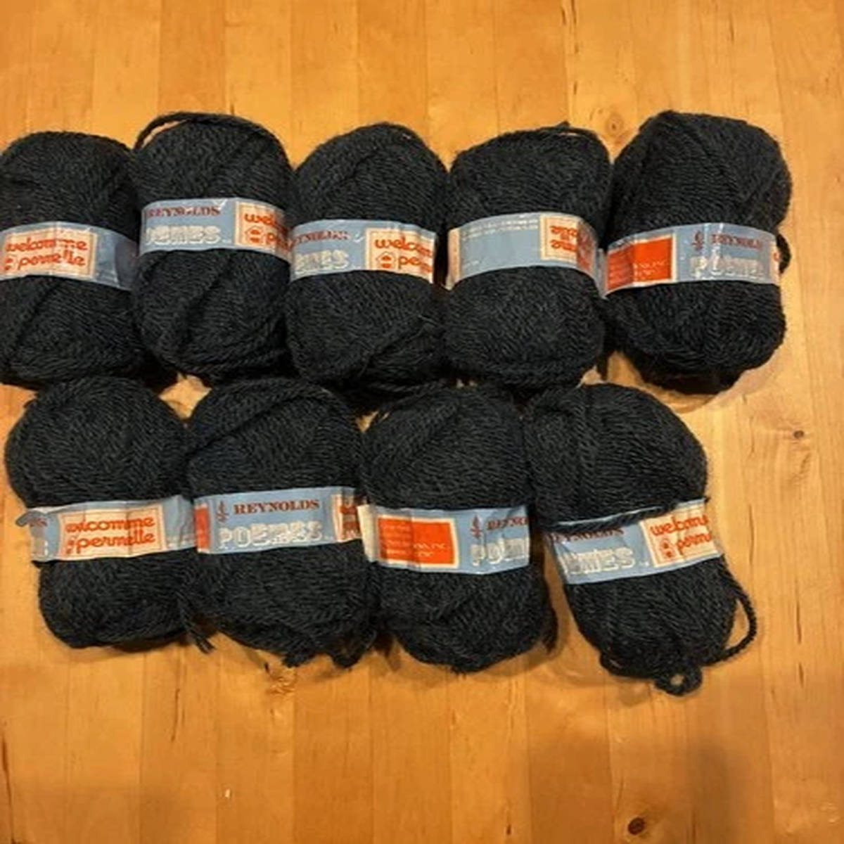Reynolds Poemes Welcomme Wool Blend Yarn France 48 grams 9 Balls Dark Teal New